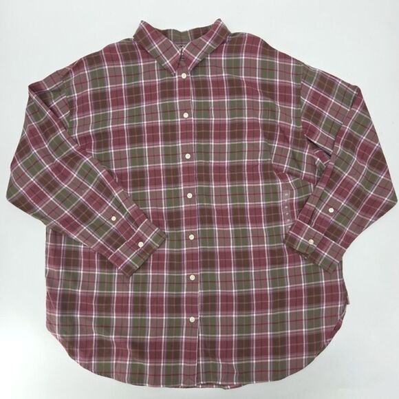 Lauren Ralph Lauren Brawley Button Up Down Shirt Womens Size 2X Plaid Old Money - Picture 1 of 9